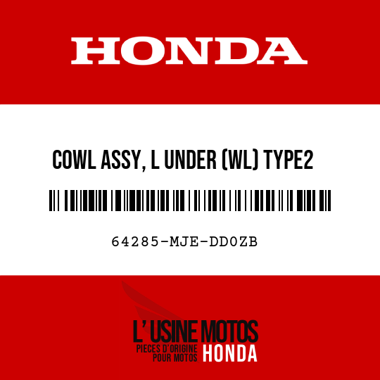 image de 64285-MJE-DD0ZB COWL ASSY, L UNDER (WL) TYPE2 (TYPE2 )