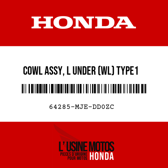 image de 64285-MJE-DD0ZC COWL ASSY, L UNDER (WL) TYPE1 (TYPE1 )