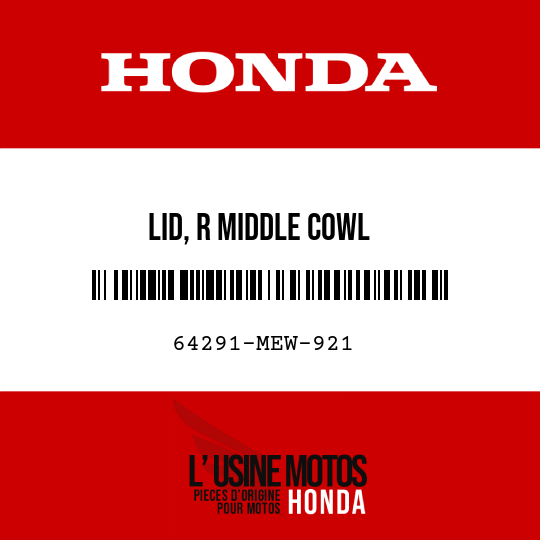 image de 64291-MEW-921 LID, R MIDDLE COWL