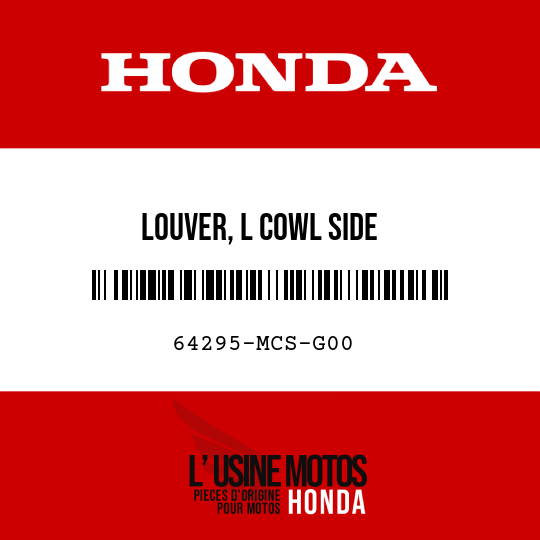 image de 64295-MCS-G00 LOUVER, L COWL SIDE