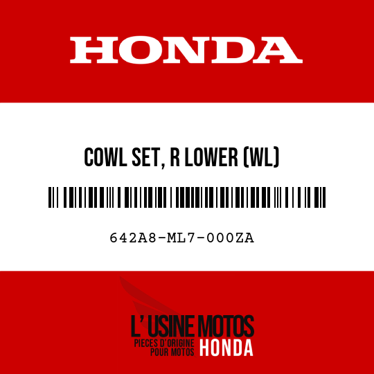 image de 642A8-ML7-000ZA COWL SET, R LOWER (WL) NH139PA/TYPE1  (NH139PA/TYPE1 PEARL CRESCENT WHITE-A/TYPE1)