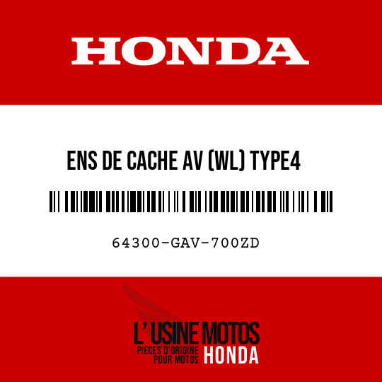 image de 64300-GAV-700ZD ENS DE CACHE AV (WL) TYPE4