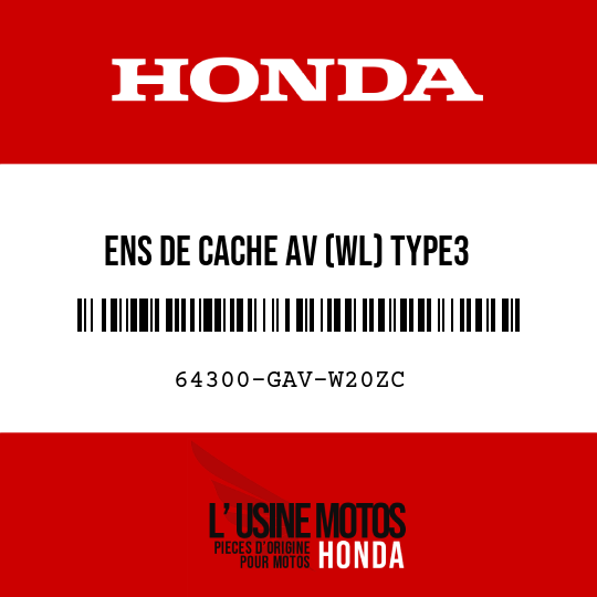 image de 64300-GAV-W20ZC ENS DE CACHE AV (WL) TYPE3 