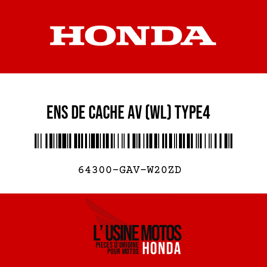image de 64300-GAV-W20ZD ENS DE CACHE AV (WL) TYPE4 