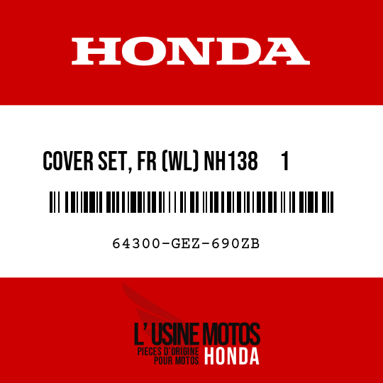 image de 64300-GEZ-690ZB COVER SET, FR (WL) NH138     1  (NH138     1 SHASTA WHITE)