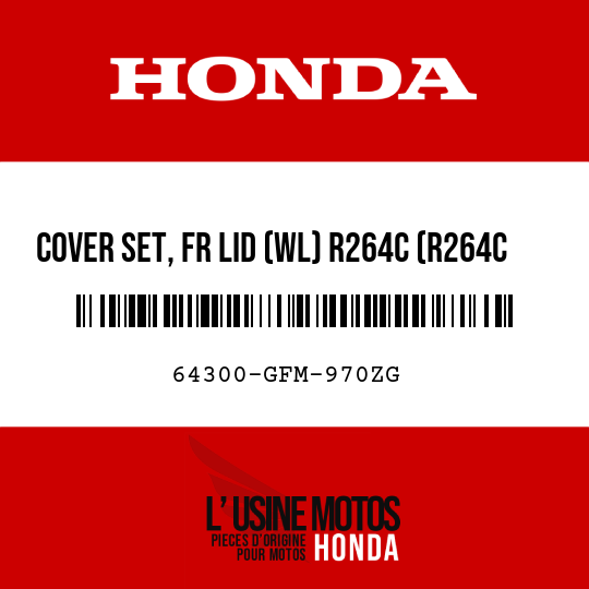 image de 64300-GFM-970ZG COVER SET, FR LID (WL) R264C (R264C CANDY LUCID RED)