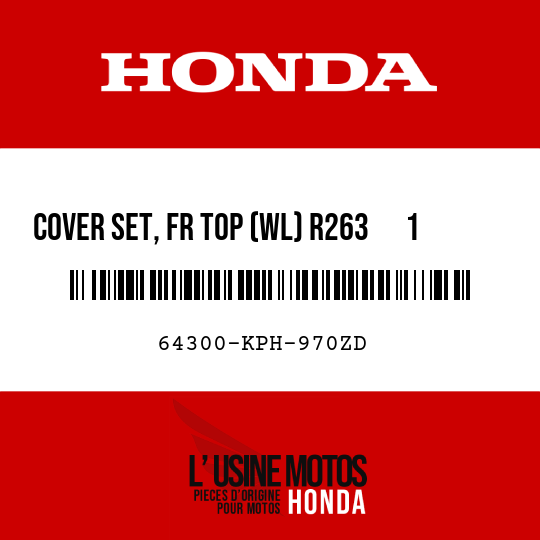 image de 64300-KPH-970ZD COVER SET, FR TOP (WL) R263      1  (R263      1 MILLENNIUM RED)