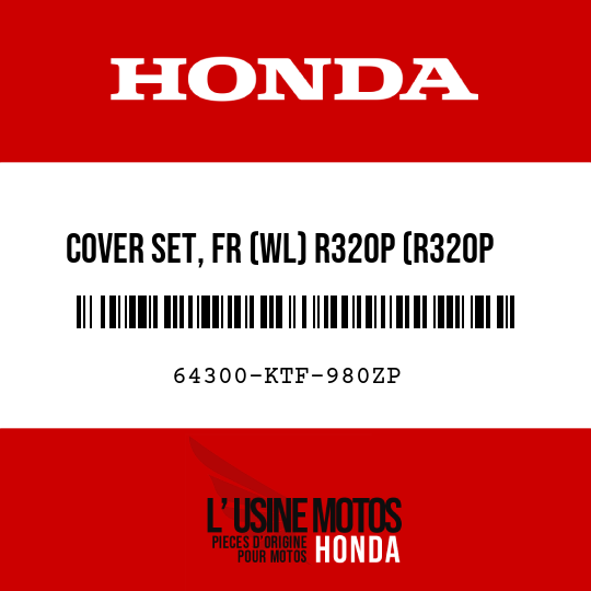 image de 64300-KTF-980ZP COVER SET, FR (WL) R320P (R320P PEARL SIENA RED)