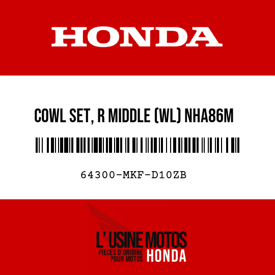 image de 64300-MKF-D10ZB COWL SET, R MIDDLE (WL) NHA86M (NHA86M MAT BALLISTIC BLACK METALLIC)