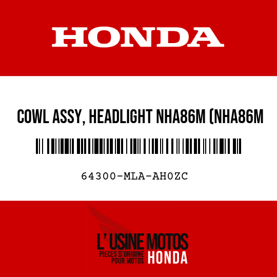image de 64300-MLA-AH0ZC COWL ASSY, HEADLIGHT NHA86M (NHA86M MAT BALLISTIC BLACK METALLIC)