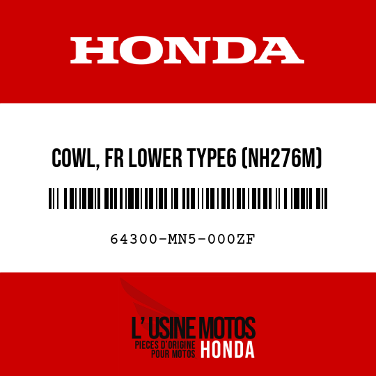 image de 64300-MN5-000ZF COWL, FR LOWER TYPE6 (NH276M) (TYPE6 )