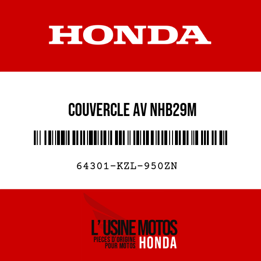 image de 64301-KZL-950ZN COUVERCLE AV NHB29M