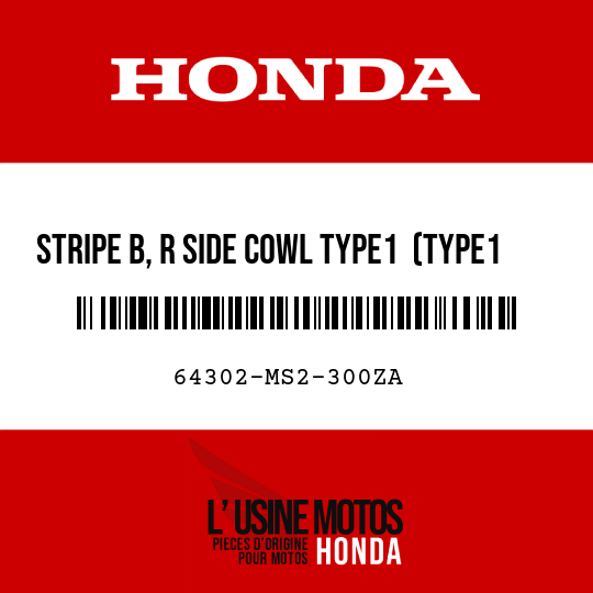 image de 64302-MS2-300ZA STRIPE B, R SIDE COWL TYPE1  (TYPE1 )