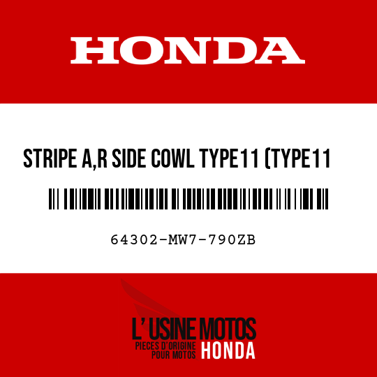 image de 64302-MW7-790ZB STRIPE A,R SIDE COWL TYPE11 (TYPE11 )