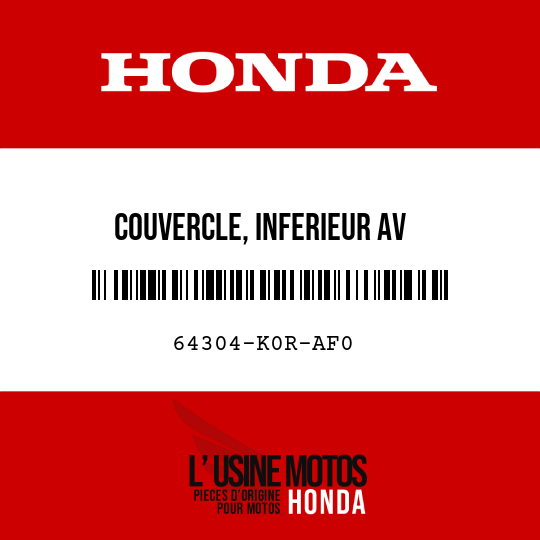 image de 64304-K0R-AF0 COUVERCLE, INFERIEUR AV