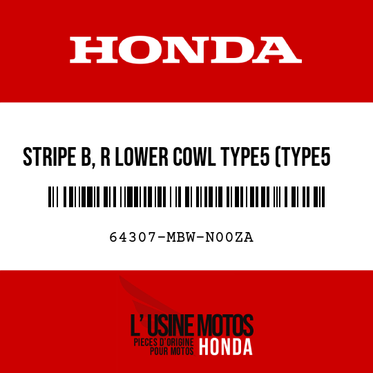 image de 64307-MBW-N00ZA STRIPE B, R LOWER COWL TYPE5 (TYPE5 )