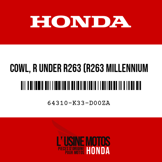 image de 64310-K33-D00ZA COWL, R UNDER R263 (R263 MILLENNIUM RED)