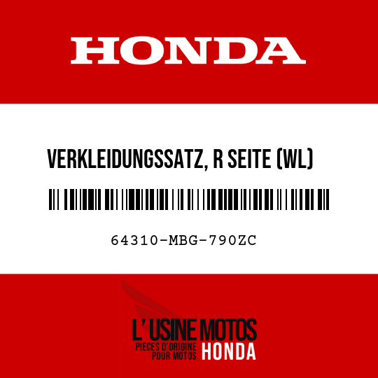 image de 64310-MBG-790ZC VERKLEIDUNGSSATZ, R SEITE (WL) TYPE3  (TYPE3 )