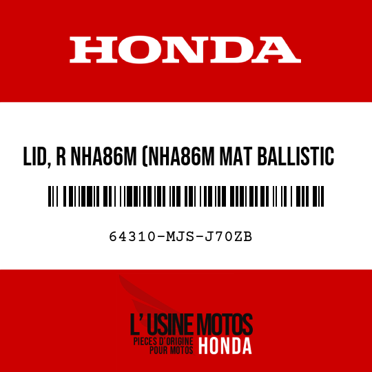 image de 64310-MJS-J70ZB LID, R NHA86M (NHA86M MAT BALLISTIC BLACK METALLIC)