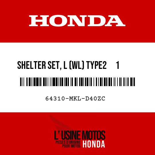 image de 64310-MKL-D40ZC SHELTER SET, L (WL) TYPE2     1 (TYPE2     1 )