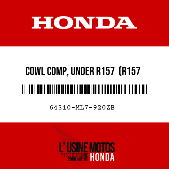 image de 64310-ML7-920ZB COWL COMP, UNDER R157  (R157 ITALIAN RED)