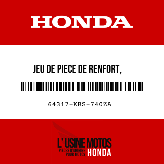 image de 64317-KBS-740ZA JEU DE PIECE DE RENFORT, CAPOTINFERIEUR D R134 