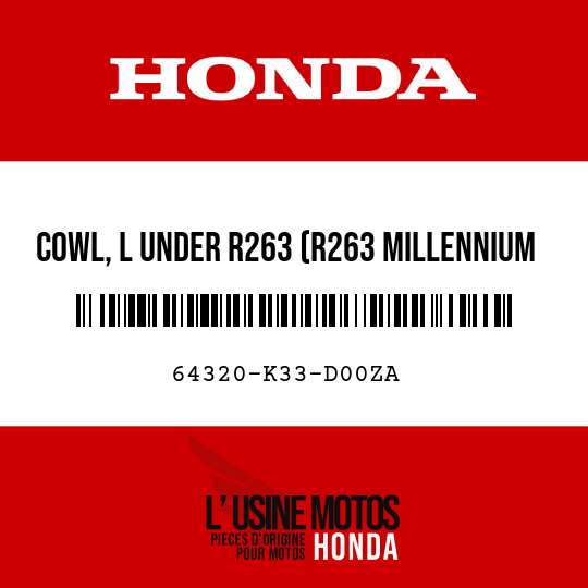 image de 64320-K33-D00ZA COWL, L UNDER R263 (R263 MILLENNIUM RED)