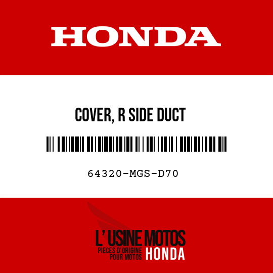 image de 64320-MGS-D70 COVER, R SIDE DUCT