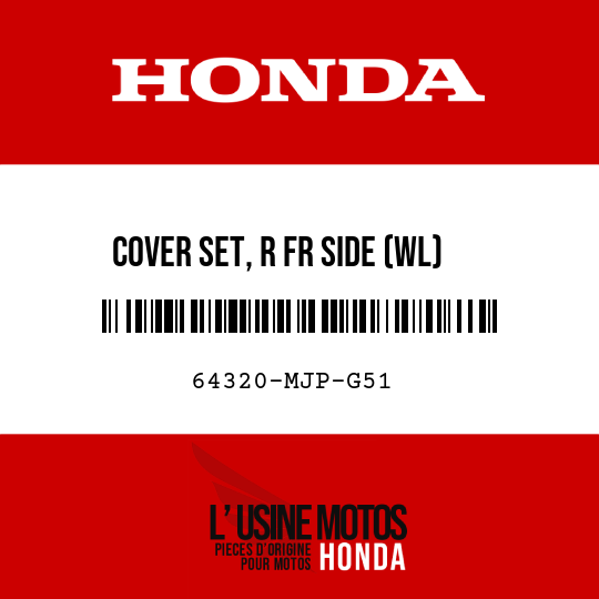 image de 64320-MJP-G51 COVER SET, R FR SIDE (WL)