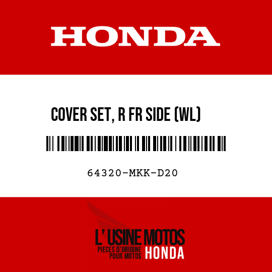 image de 64320-MKK-D20 COVER SET, R FR SIDE (WL)