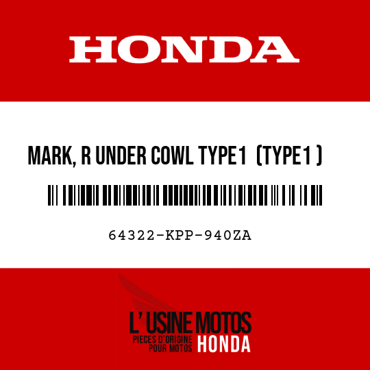image de 64322-KPP-940ZA MARK, R UNDER COWL TYPE1  (TYPE1 )