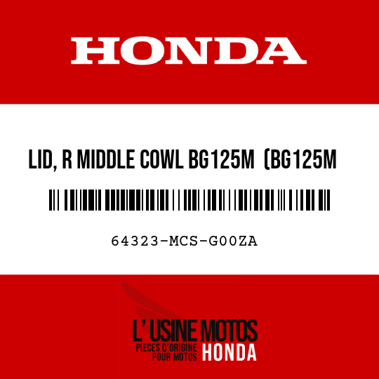 image de 64323-MCS-G00ZA LID, R MIDDLE COWL BG125M  (BG125M AMAZONA GREEN METALLIC)