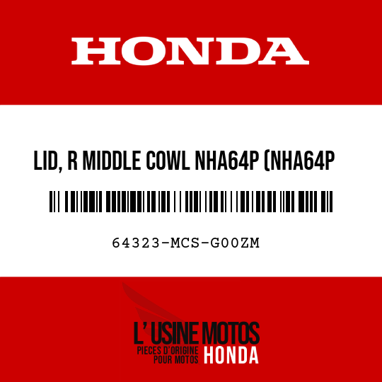 image de 64323-MCS-G00ZM LID, R MIDDLE COWL NHA64P (NHA64P PEARL COSMIC BLACK)