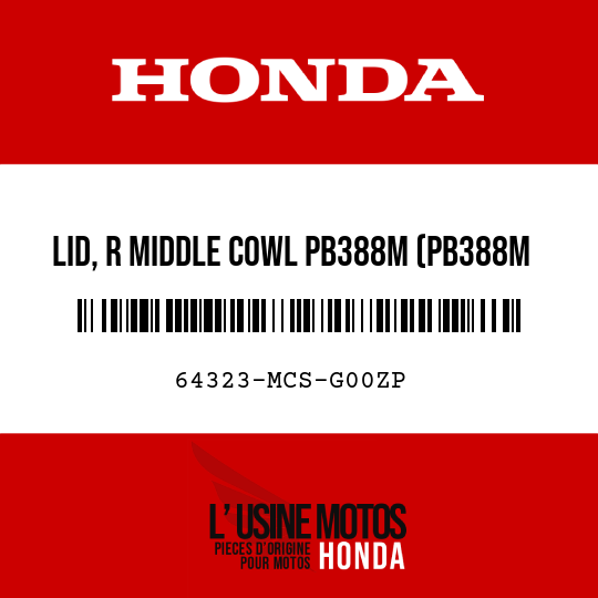image de 64323-MCS-G00ZP LID, R MIDDLE COWL PB388M (PB388M ION BLUE METALLIC)