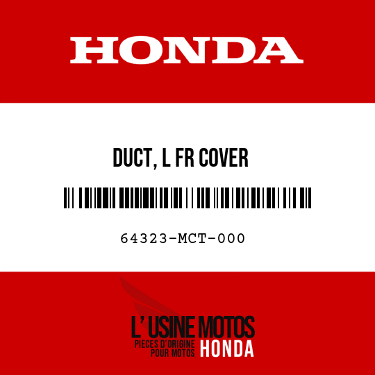 image de 64323-MCT-000 DUCT, L FR COVER