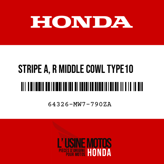 image de 64326-MW7-790ZA STRIPE A, R MIDDLE COWL TYPE10  (TYPE10 )