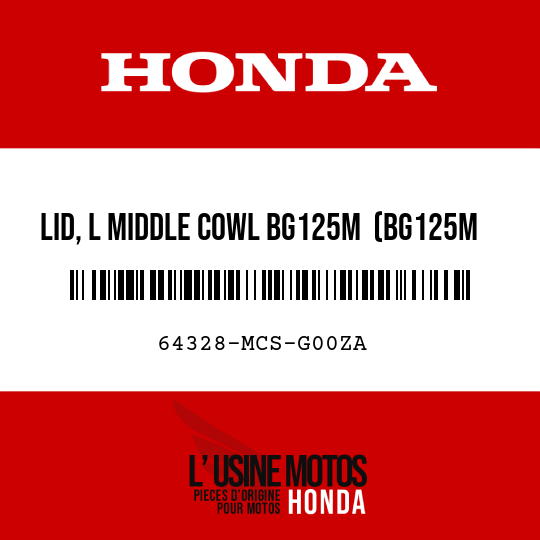 image de 64328-MCS-G00ZA LID, L MIDDLE COWL BG125M  (BG125M AMAZONA GREEN METALLIC)