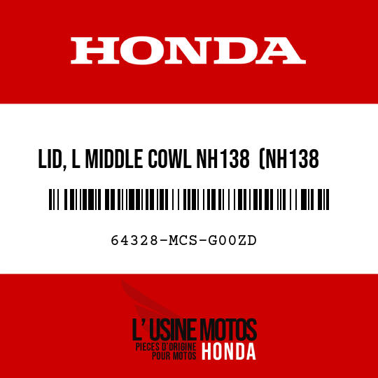 image de 64328-MCS-G00ZD LID, L MIDDLE COWL NH138  (NH138 SHASTA WHITE)