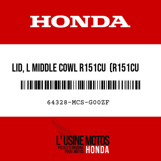 image de 64328-MCS-G00ZF LID, L MIDDLE COWL R151CU  (R151CU CANDY GRACEFUL RED-U)