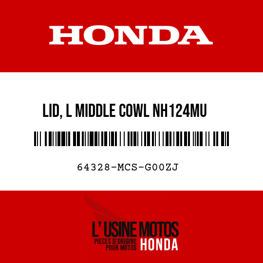 image de 64328-MCS-G00ZJ LID, L MIDDLE COWL NH124MU  (NH124MU ACHILLES BLACK METALLIC-U)