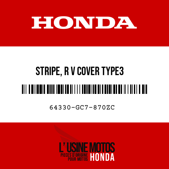 image de 64330-GC7-870ZC STRIPE, R V COVER TYPE3