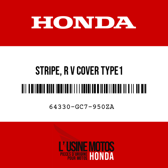 image de 64330-GC7-950ZA STRIPE, R V COVER TYPE1