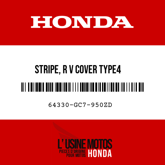 image de 64330-GC7-950ZD STRIPE, R V COVER TYPE4