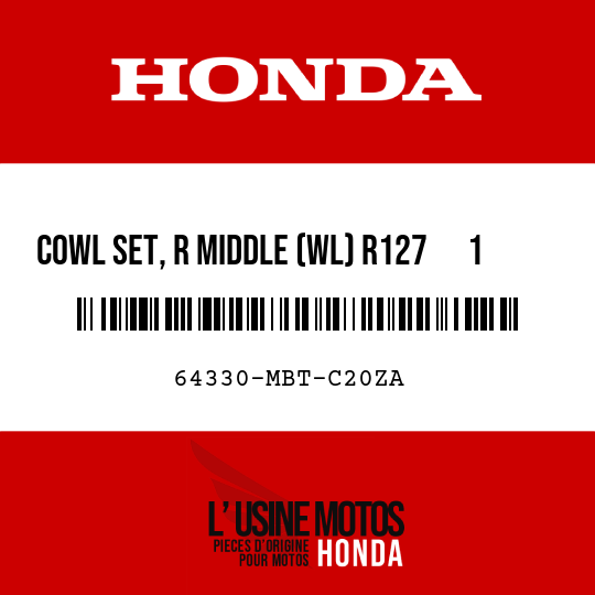 image de 64330-MBT-C20ZA COWL SET, R MIDDLE (WL) R127      1  (R127      1 SPARKLING RED)