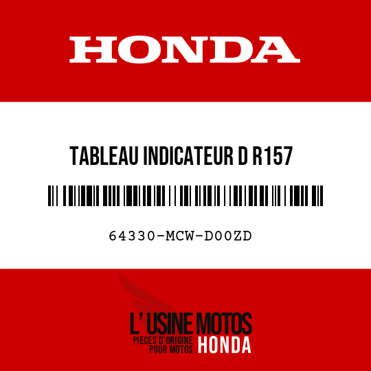 image de 64330-MCW-D00ZD TABLEAU INDICATEUR D R157 
