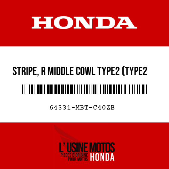 image de 64331-MBT-C40ZB STRIPE, R MIDDLE COWL TYPE2 (TYPE2 )