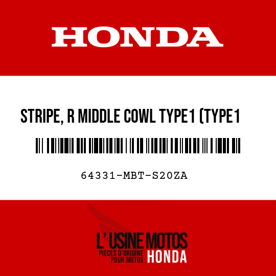 image de 64331-MBT-S20ZA STRIPE, R MIDDLE COWL TYPE1 (TYPE1 )