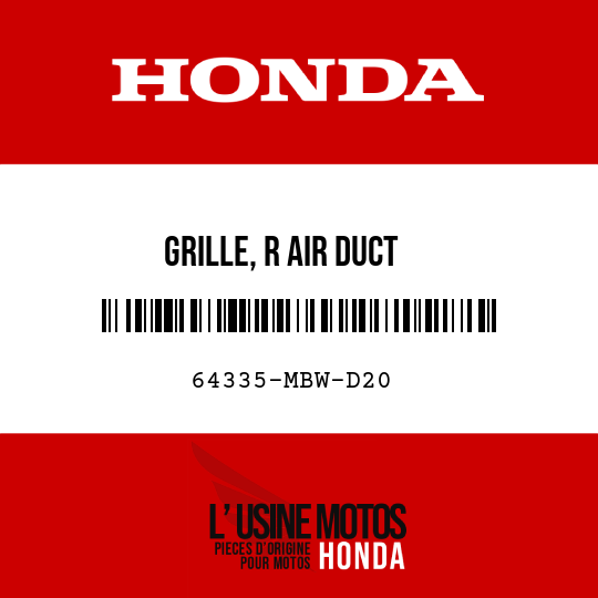 image de 64335-MBW-D20 GRILLE, R AIR DUCT