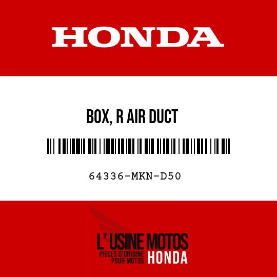 image de 64336-MKN-D50 BOX, R AIR DUCT