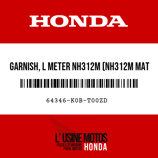 image de 64346-K0B-T00ZD GARNISH, L METER NH312M (NH312M MAT CYNOS GRAY METALLIC)